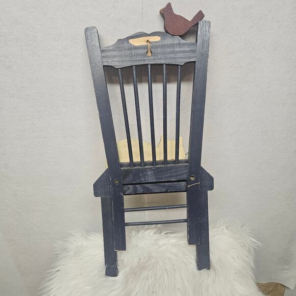 Cute Tender Heart Treasures Vintage 1998 Wood Cat in Chair Decor - Picture 6 of 7